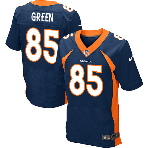 Men's Elite Virgil Green Nike Jersey Navy Blue Alternate - #85 NFL Denver Broncos